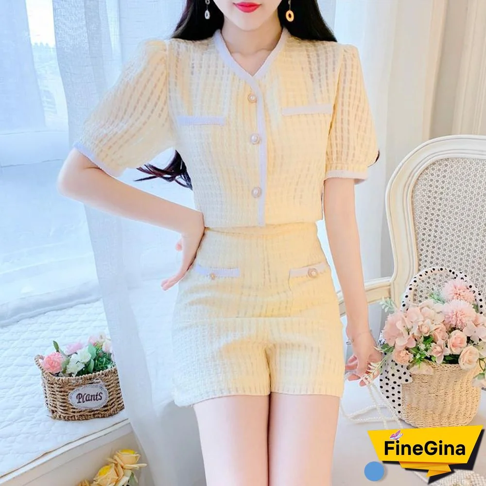 Elegant Short Sleeve Tee+Shorts P11399