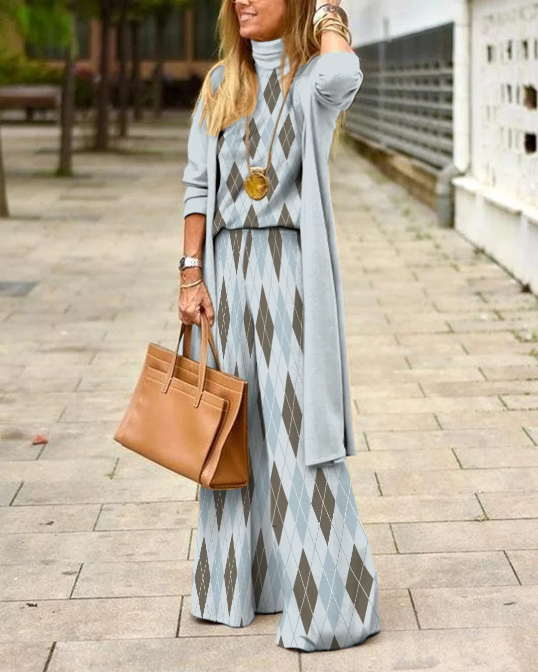 Herringbone Sweater Three-Piece Suit 4928