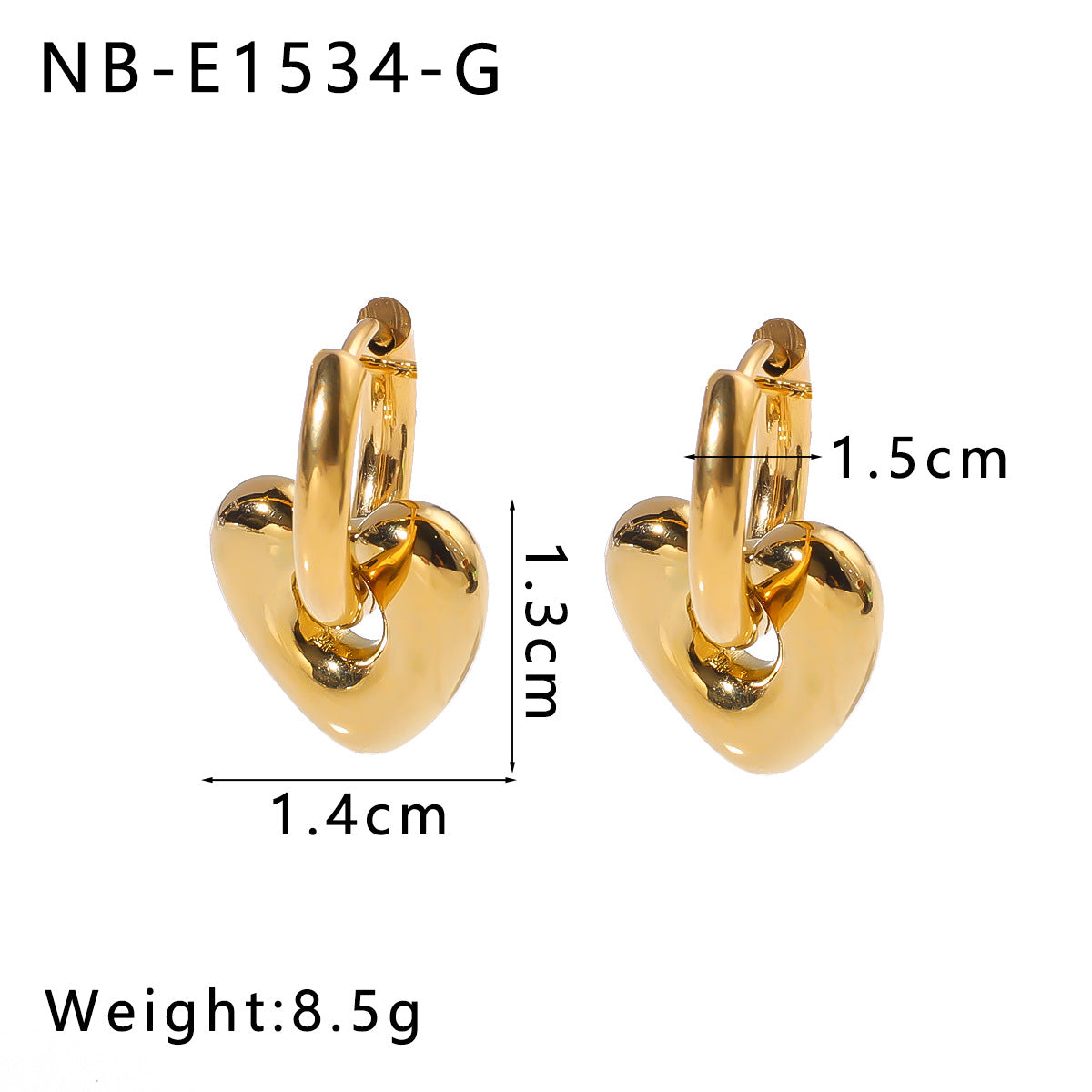 Stainless Steel Earrings For Women Love Heart Flower Crescent Geometric Pendant Earrings Titanium Steel Gold Steel Color Matching Earrings