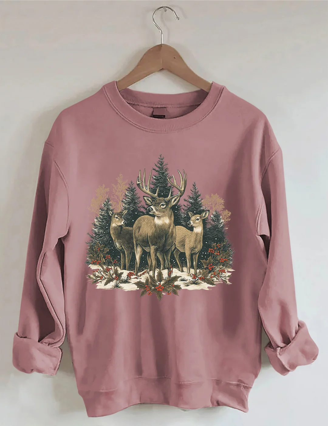 Retro Christmas Deer Sweatshirt
