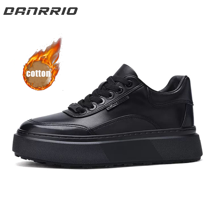 DANRRIO New Leather Thick Sole Plus Warm High Top Cotton Shoes | Cowhide Casual Shoes DANRRIO.COM DANRRIO