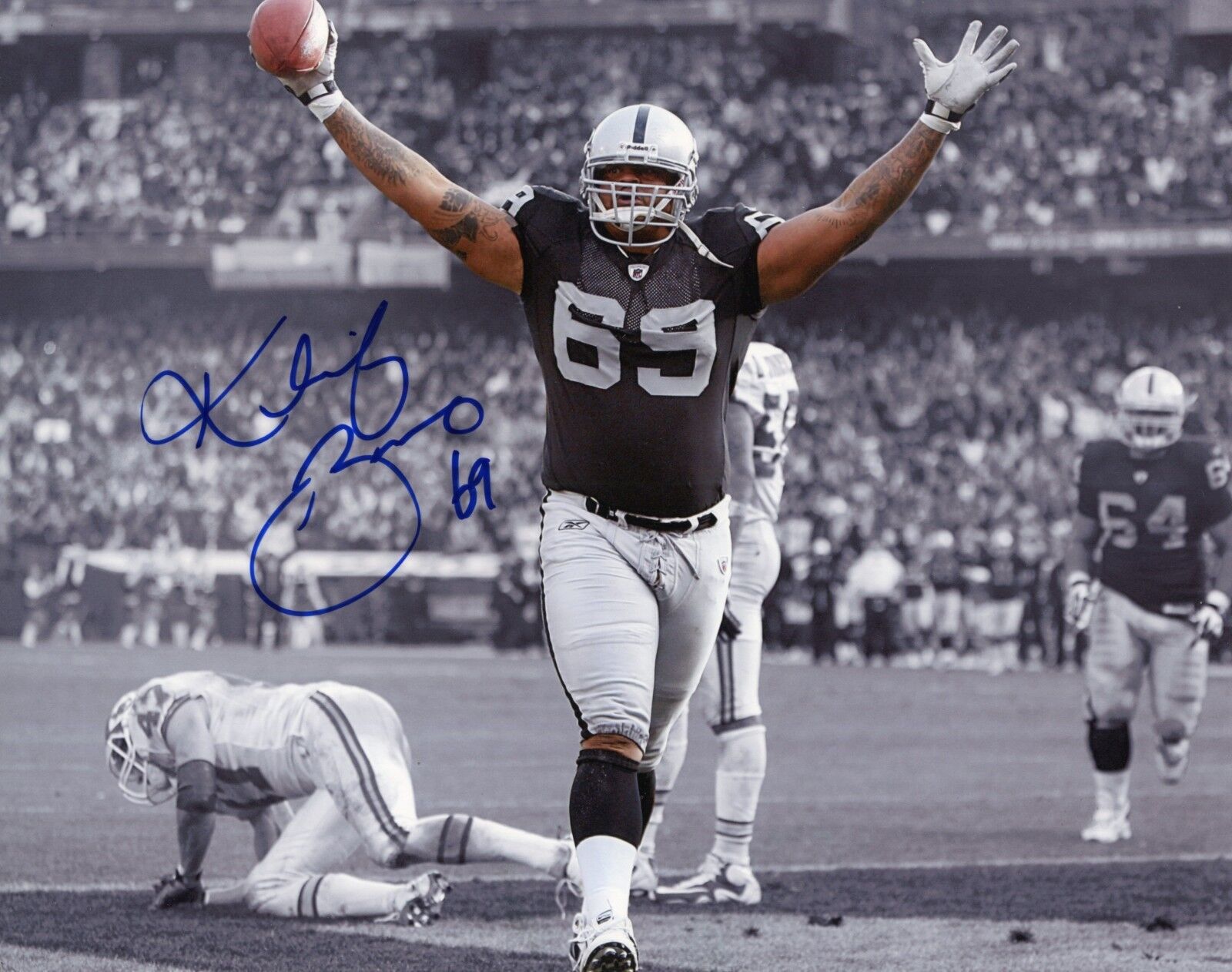 ~~ KHALIF BARNES Authentic Hand-Signed OAKLAND RAIDERS