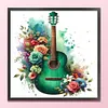 Guitar Flower-Partial 11CT Stamped Cross Stitch Bead Embroidery 36*36cm/14.17*14.17in tapestrymarket
