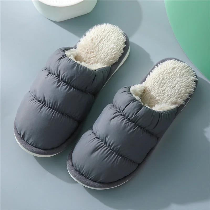 Winter Women Slippers Down cloth Home Slippers Non-Slip Soft Warm House Slippers Indoor Bedroom Lovers Couples Floor Shoes Women