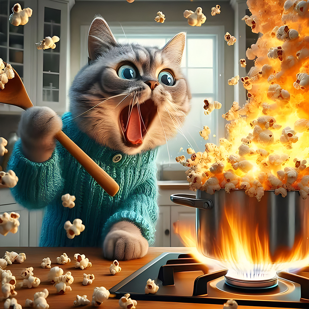 Funny Cat 40*40cm(canvas) full round drill diamond painting