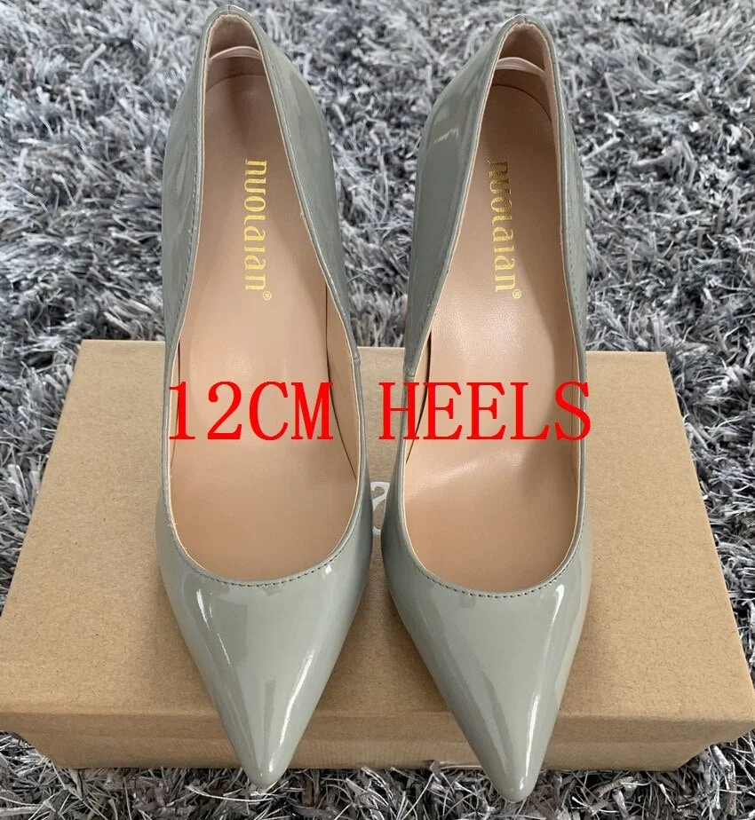 Autums Spring 2019 New Women Pumps Patent Leather Ladies Sexy Wedding High Heel Shoes Woman Party Wedding Pumps
