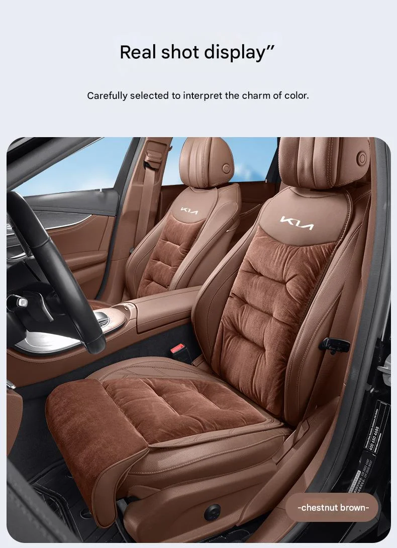 Car flannel extended leg rest seat cushion premium feel warm car seat mat