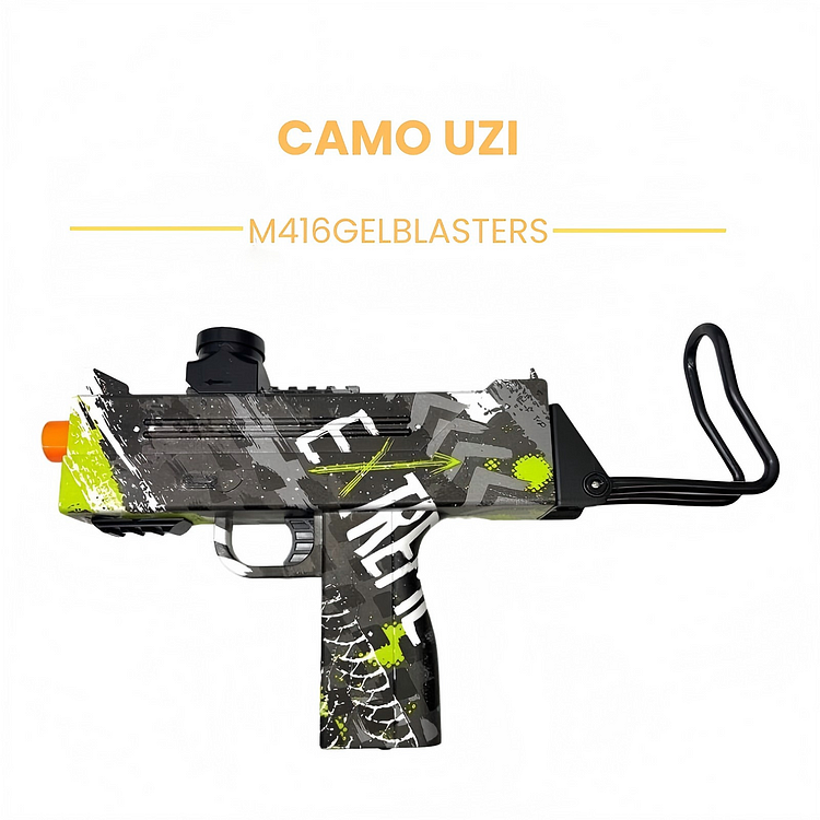 Camo Uzi Gel Blaster for Shooting Games