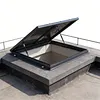 [US Local Warehouse] Roof Hatch Skylight Roof Caps Aluminum Frame Galvanized Sheet 80x80cm with Switch Type Handle Loft Ventilation Roof Access Hatch Cover Plate Rooftop Hatch Cover Plate for Wellhead Lid/Cellar Cover
