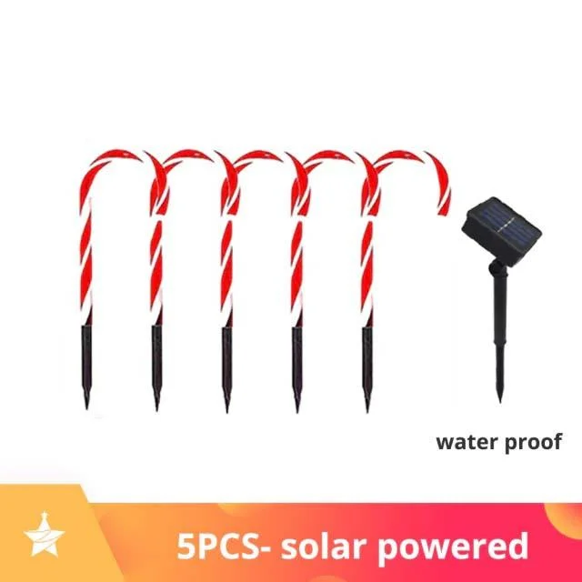 2021 Solar Christmas Candy Cane Light