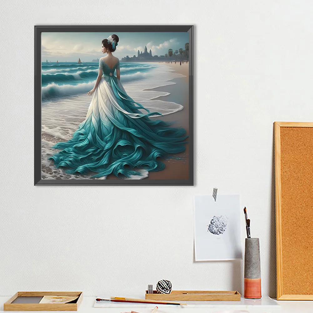 Diamond Painting - Full Round Drill - Gorgeous Skirt Beauty(Canvas|40*40cm)
