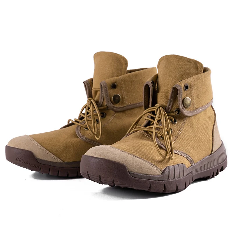 Men's Canvas Tactical Boots Mid-cut Breathable Tactical Boots