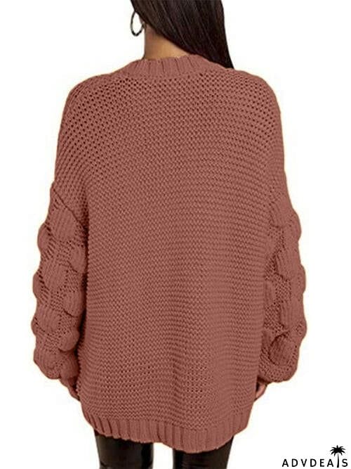 Open Front Long Sleeve Cardigan