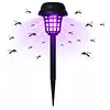 Solar-powered Solar Dual-Mode Garden Zapper IPX4 Waterproof Outdoor Garden Insect Killer Lamp Mosquito Repellent Zappers for Moths Gnats Flies Small Flying Insect Gnat