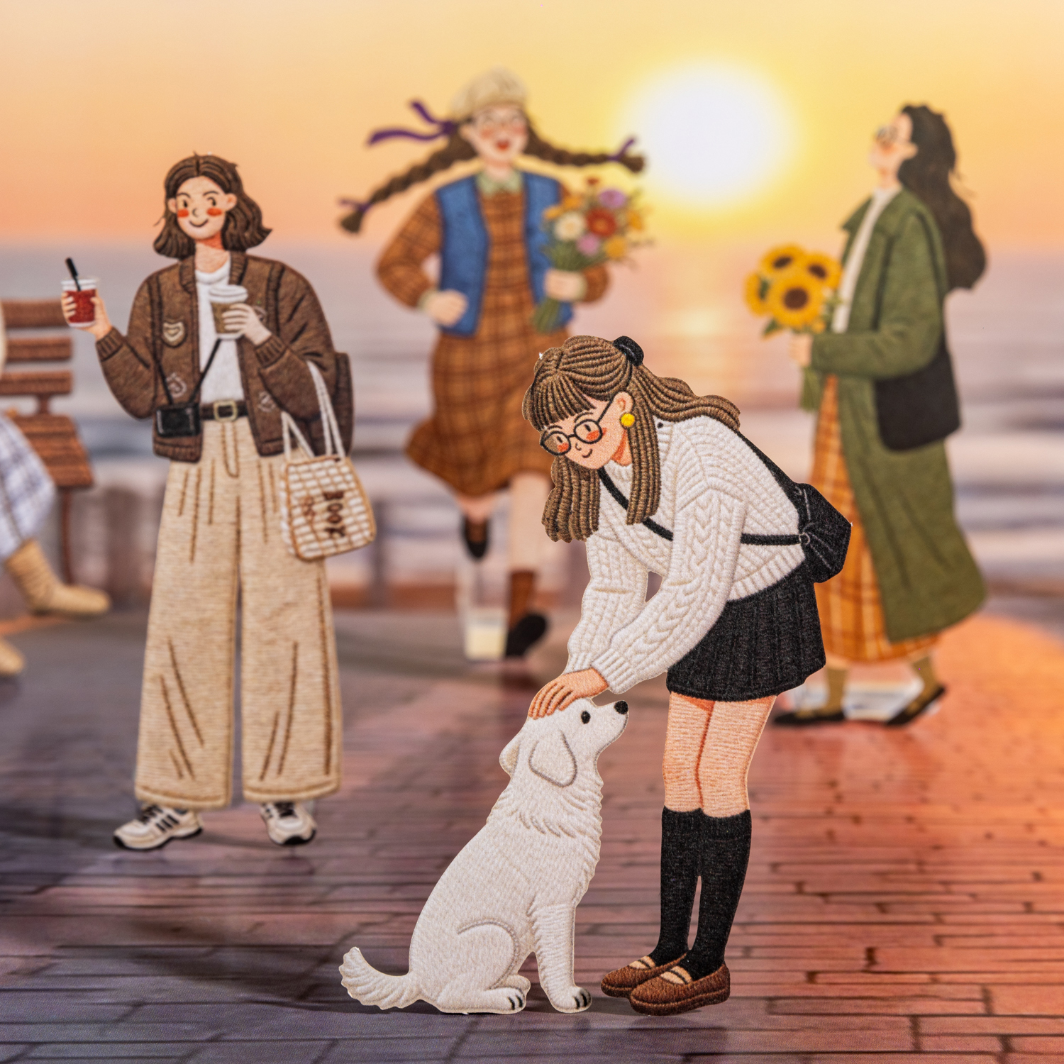 스티커 - 그녀의 작은 세상 시리즈 빈티지 소녀 캐릭터