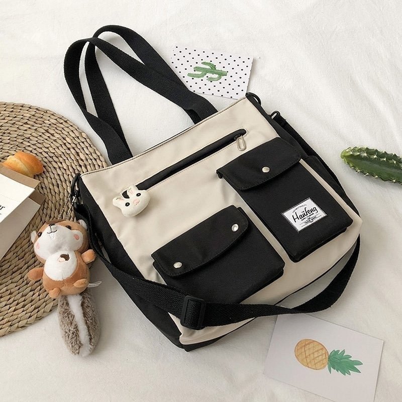 Large Capacity Canvas Bag Student Shoulder Bag For Women 2022 Girl Cool Laptop Backpack Fashion Book Bags Lady Nylon Handbags 531-1