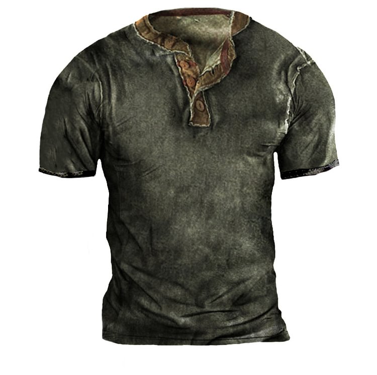 Men's Outdoor Henley Collar Tactical Shirt