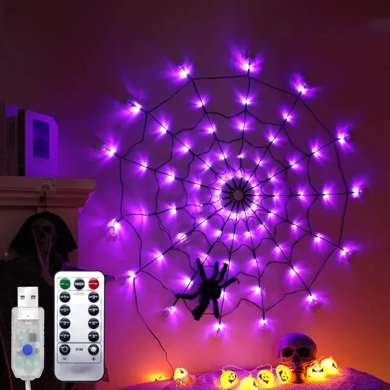 🎃Halloween Spider Web Lights 🕷