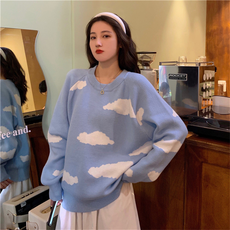 JAPANESE CLOUDS PULLOVER SWEATER