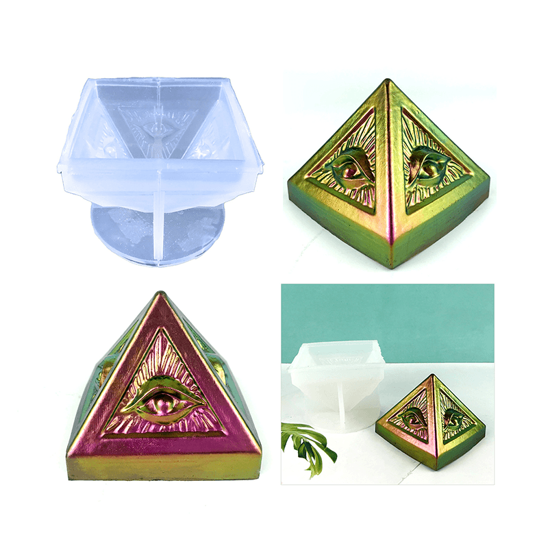 Devil's eye triangle cone ornament resin mold