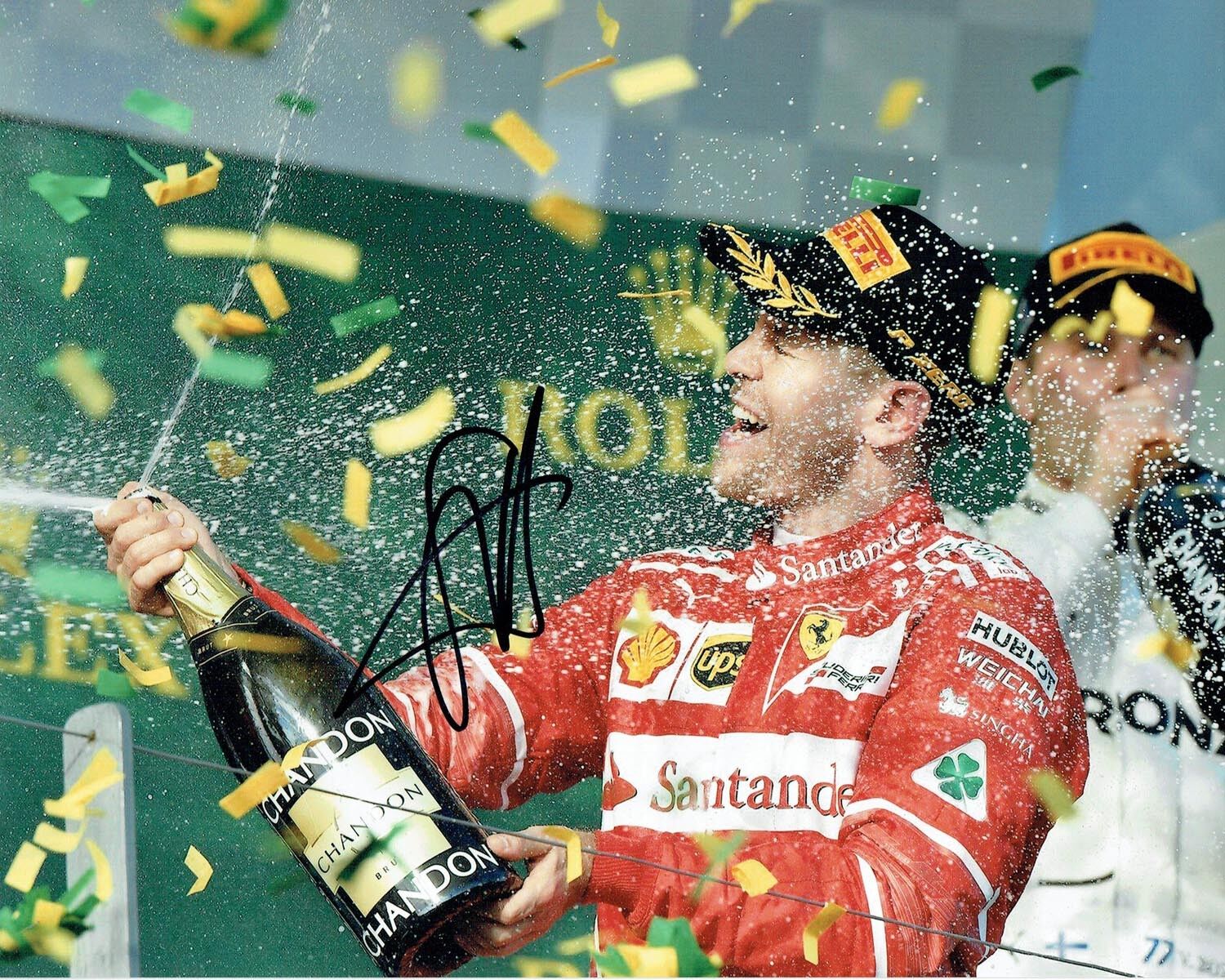 Sebastian VETTEL 2017 SIGNED AUTOGRAPH 10x8 Ferrari Photo Poster painting B Formula 1 AFTAL COA