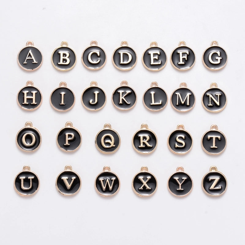 1 Set 12 * 14mm Hole 1~1.9mm Alloy Letter Pendant Jewelry Accessories