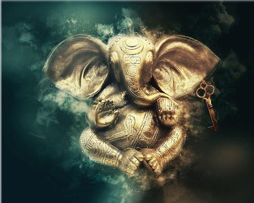 

Golden Elephant – Paint By Numbers - 40*50CM, 501 Original