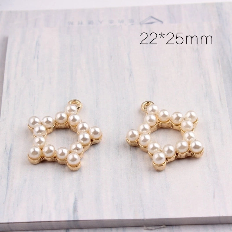 10 PCS/Package Alloy Pearl Geometric Pendant Minimalist