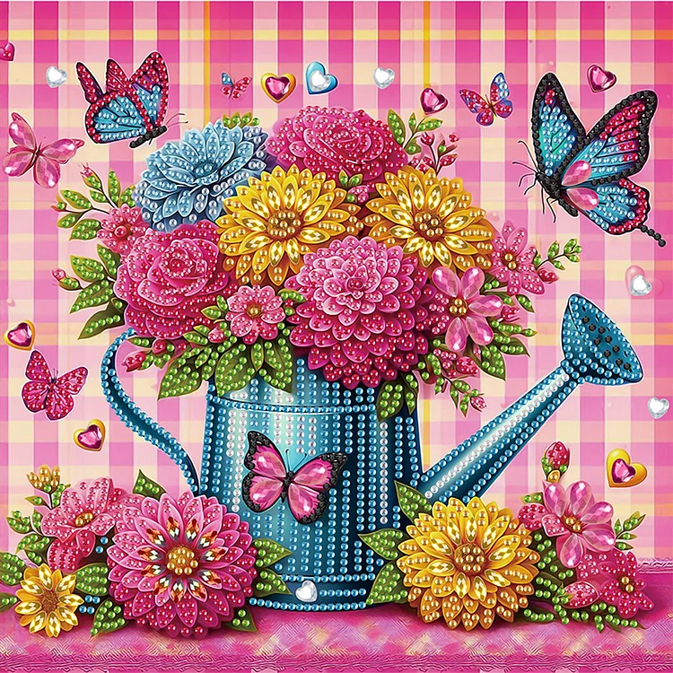 Kettle Bouquet 30*30cm (Canvas) Special Shaped Drill Diamond Painting gbfke