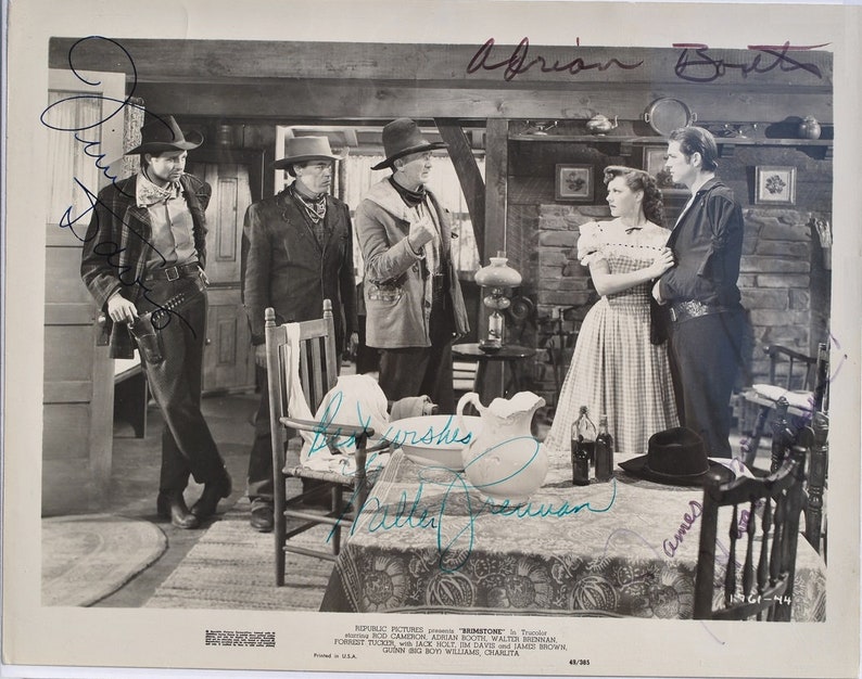 BRIMSTONE CAST SIGNED Photo Poster painting x4 Walter Brennan, Adrian Booth, James Brown, Jim Davis wcoa