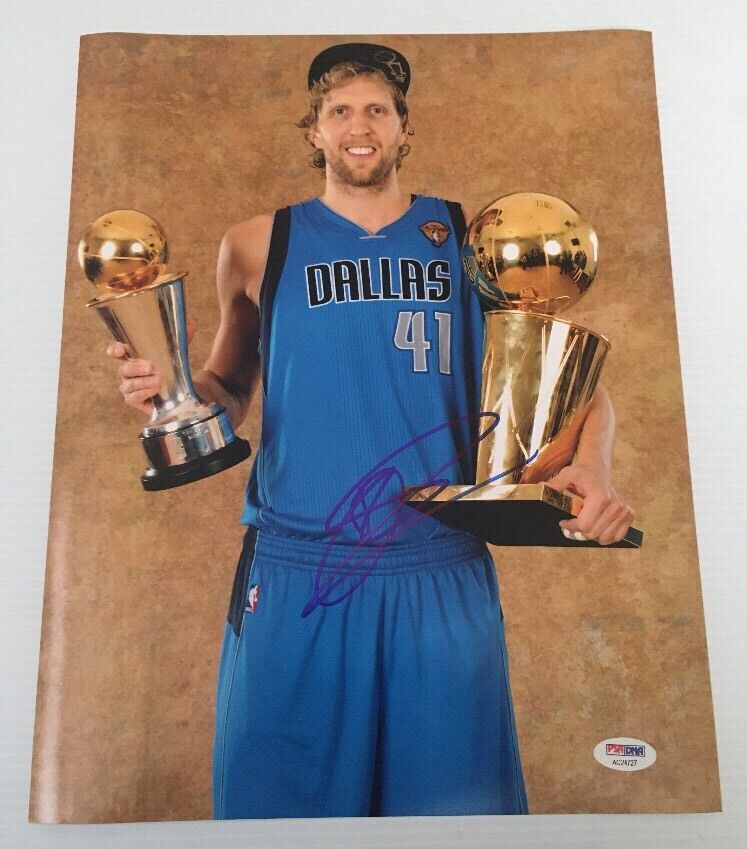 Dirk Nowitzki Signed Autographed 11x14 Photo Poster painting Dallas Mavericks PSA/DNA COA2