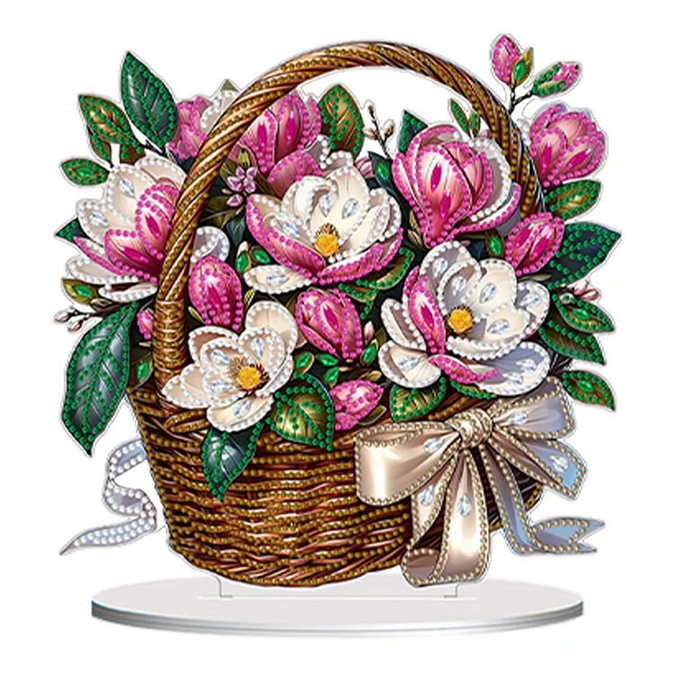 Double Side Special Shaped Flower Basket Desktop Diamond Painting Art Kits gbfke