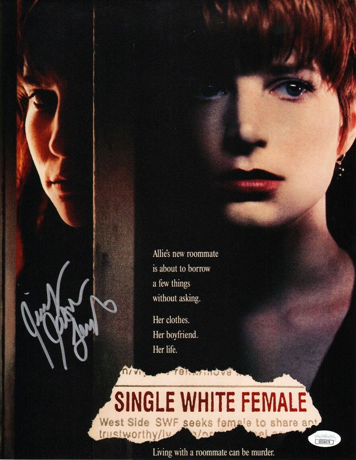 JENNIFER JASON LEIGH Hand-Signed Single White Female