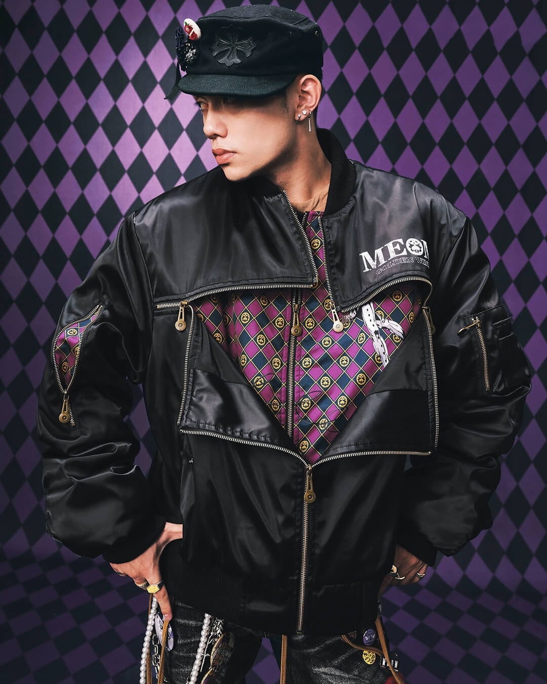 JOJO  Multi Zip Bomber Jacket