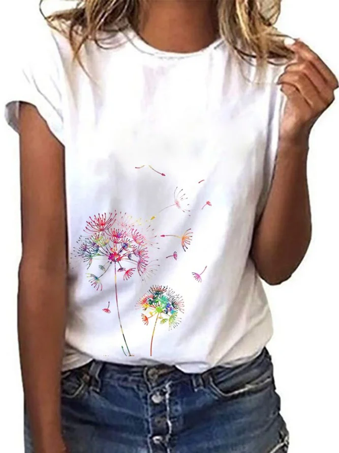 White Short Sleeve Round Neck Shirts & Tops