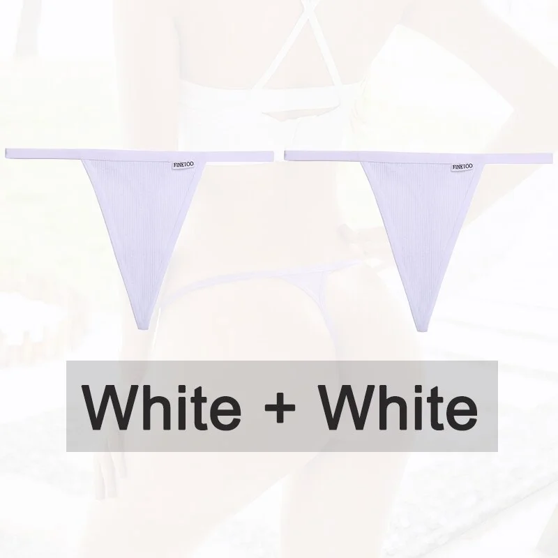 Billionm 2PCS/Set Women Sexy Cotton Panties Solid Color Underwear G-String Hollow Breathable Underpants Female Intimates Lingerie