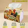 (24cm)Diamond Art Tissue Box Cover DIY PU Desktop Organizer Large(farm chicken)