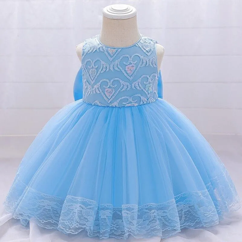 2021 White Dress Ceremony 1st Birthday Dress For Baby Girl Clothes Beading  Princess Dress Ball Gown Party  Dresses 2 1- 5 Years