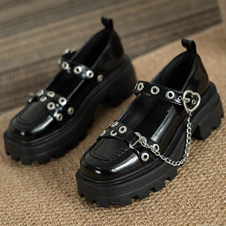 Chain British Style Thick Bottom Shoes