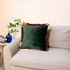 Velvet Golden Tassels Plush Home Living Creative Cushion Pillow Cover