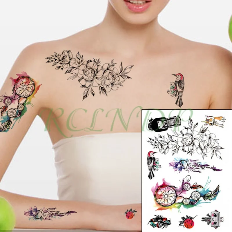 Waterproof Temporary Tattoo Sticker cartoon anime knife sexy girl cat Fake Tatto Flash Tatoo big size tattoos for Women Men