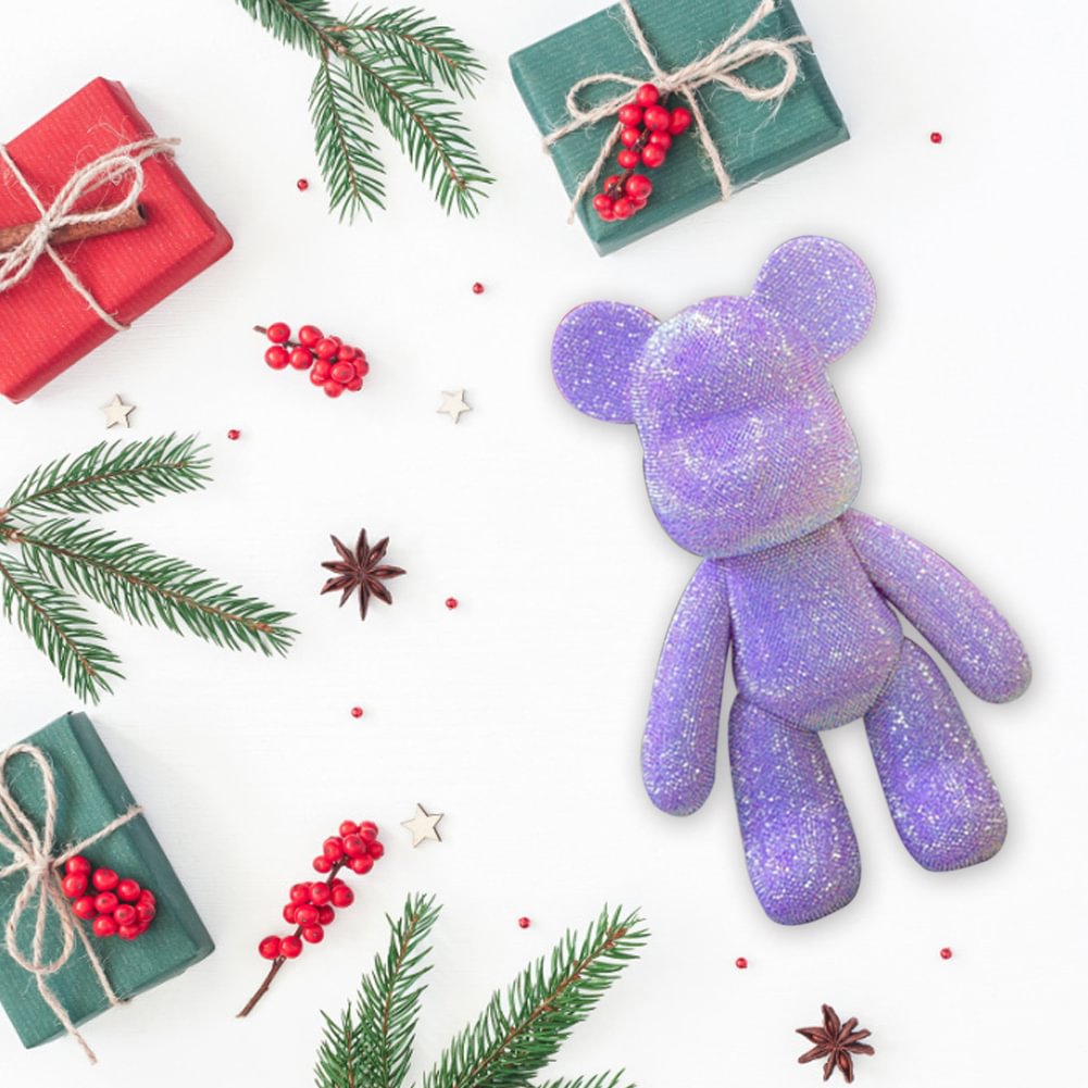 DIY Diamond Painting Purple Popobe Bear X (23cm)