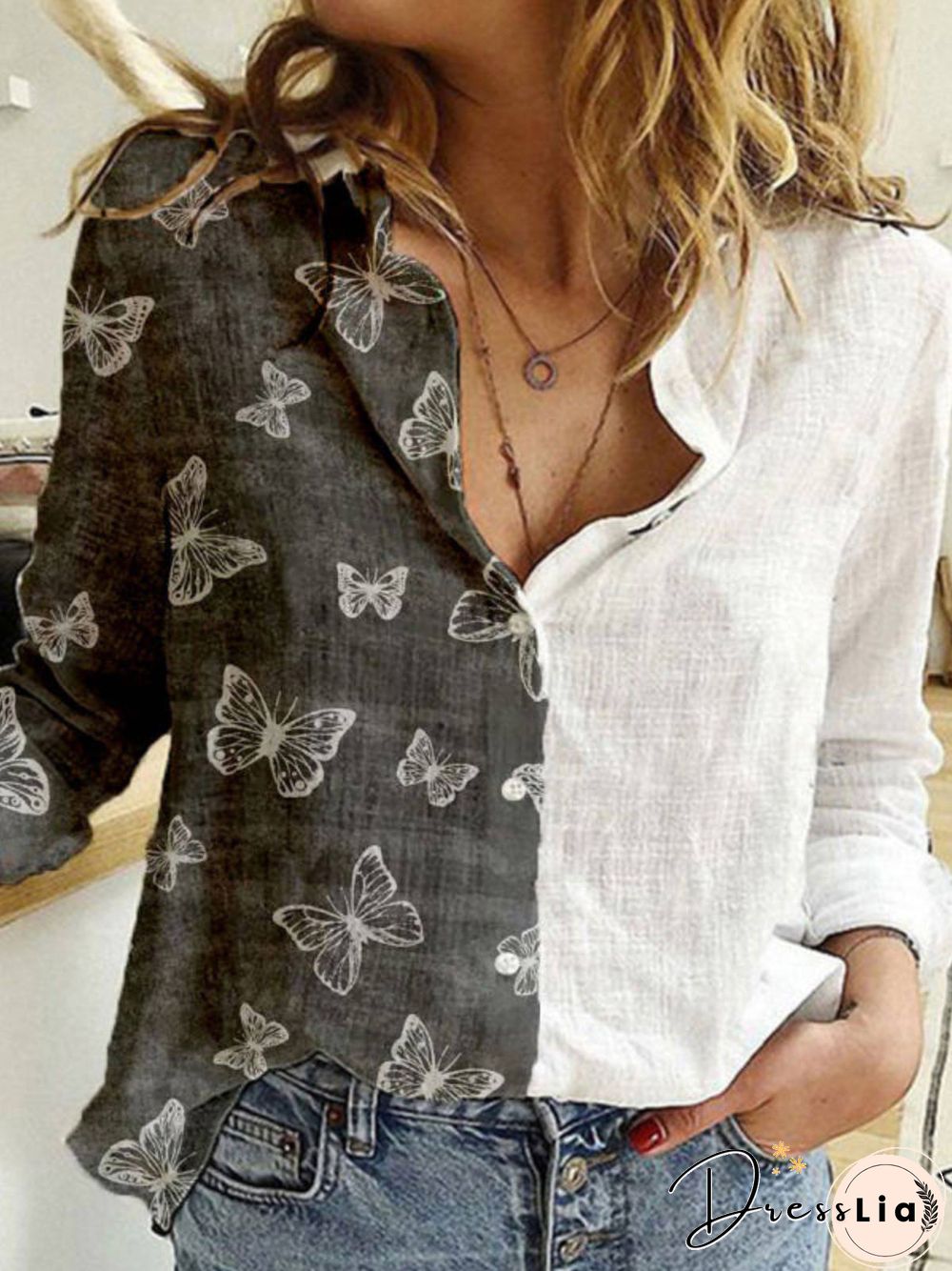 Printed Casual Long Sleeve Tops