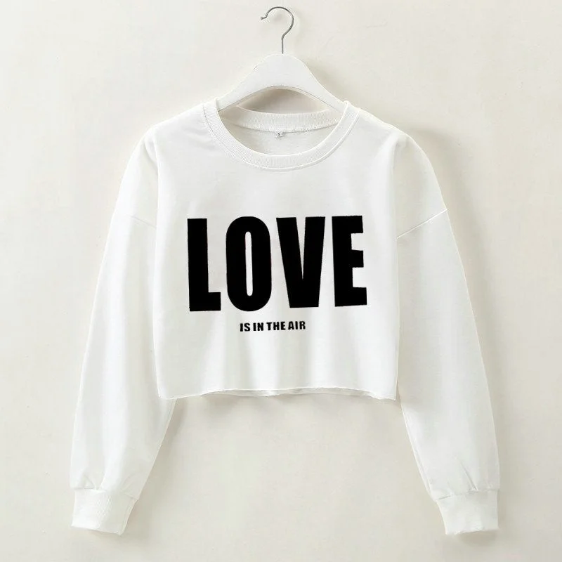 Valentine's Day Love Printed Round Neck Long Sleeves Sweatshirt