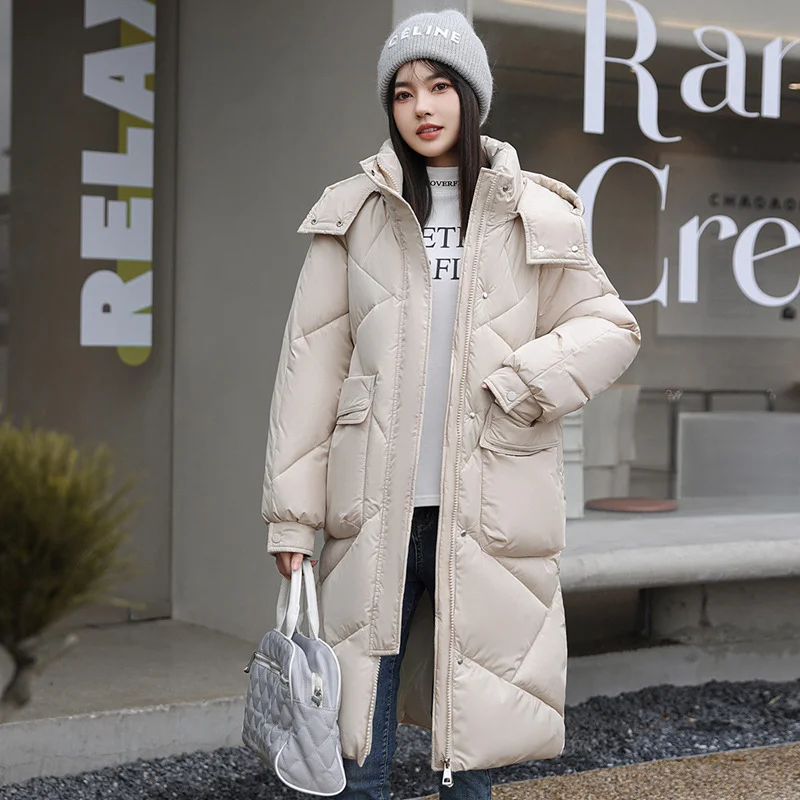 Toloer Winter Cotton-Padded Clothes Women 2023 New Korean Version Down Cotton Clothes Women Over The Knee Long Thick Plus Plus Size Coat Fashion Cotton-Padded Jacket-Outfit Ideas