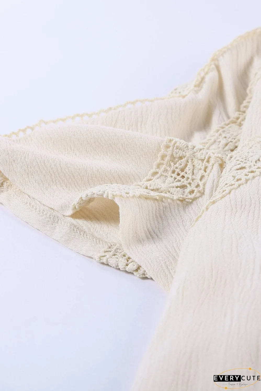 White Eyelet Jumpsuit with Pockets