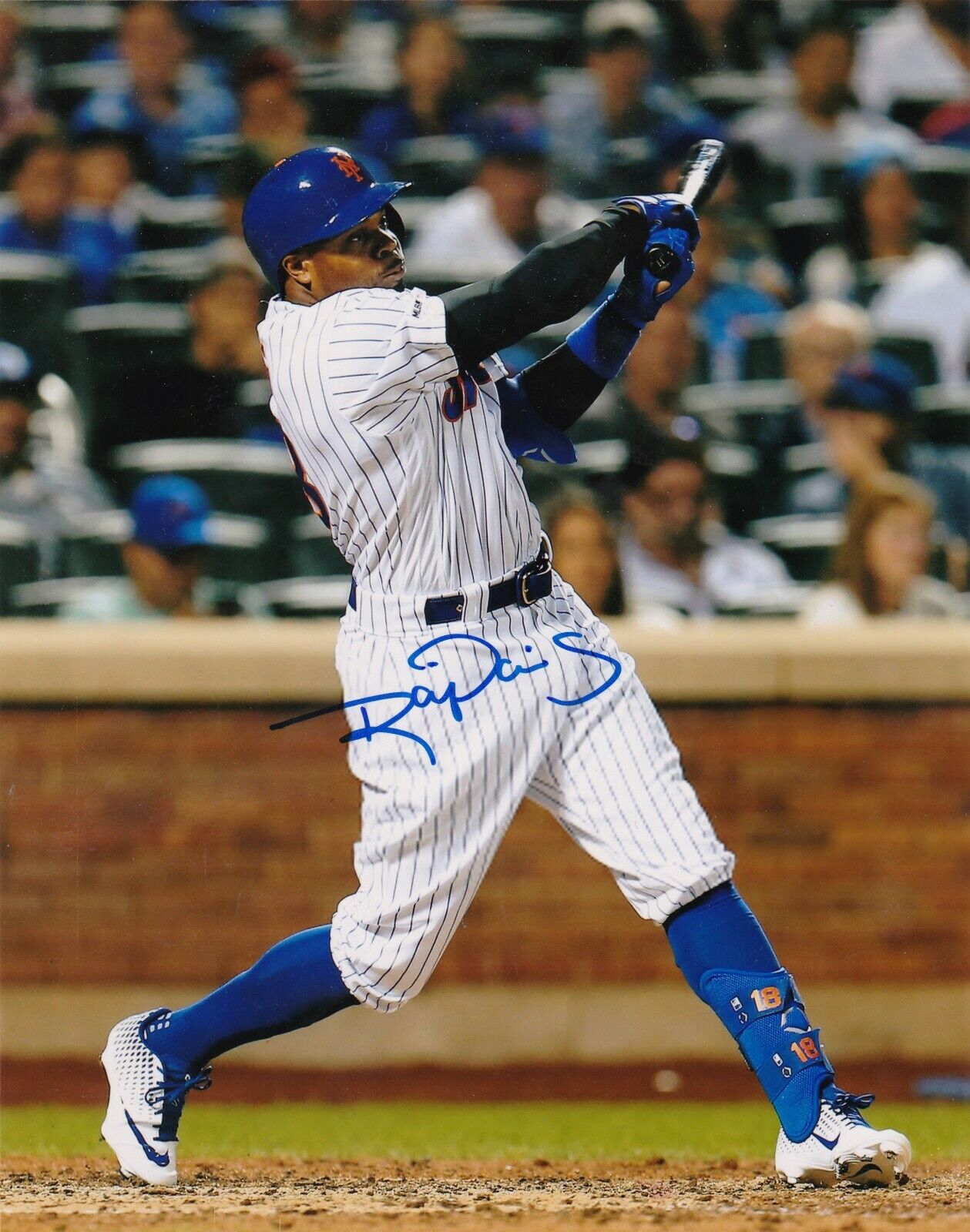 RAJAI DAVIS NEW YORK METS ACTION SIGNED 8x10