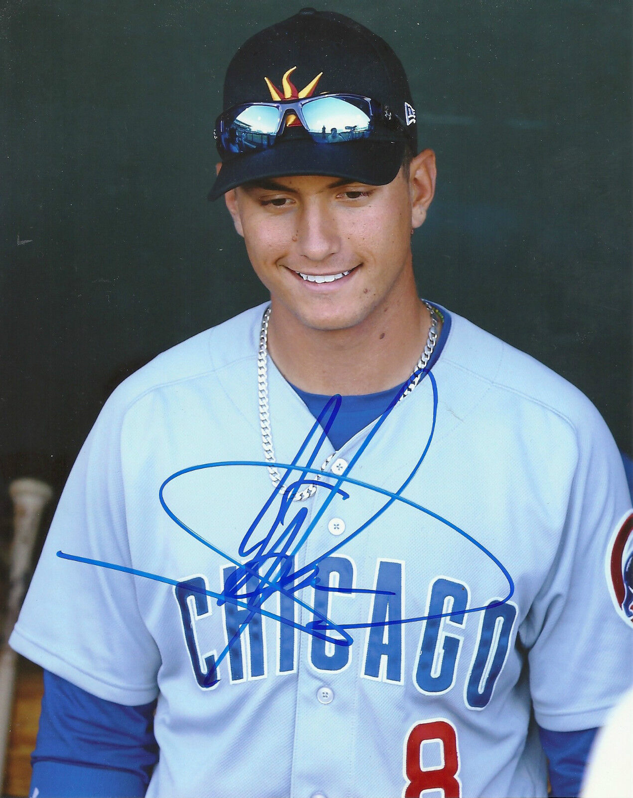 ALBERT ALMORA 'CHICAGO CUBS' ROOKIE PROSPECT SIGNED 8X10 PICTURE *COA 1