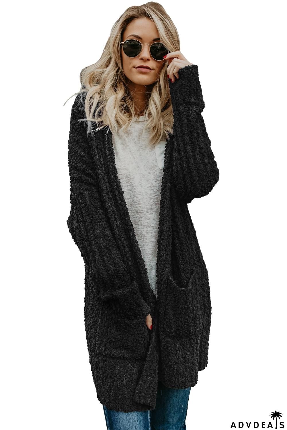 Creamy Pebble Beach Textured Cardigan