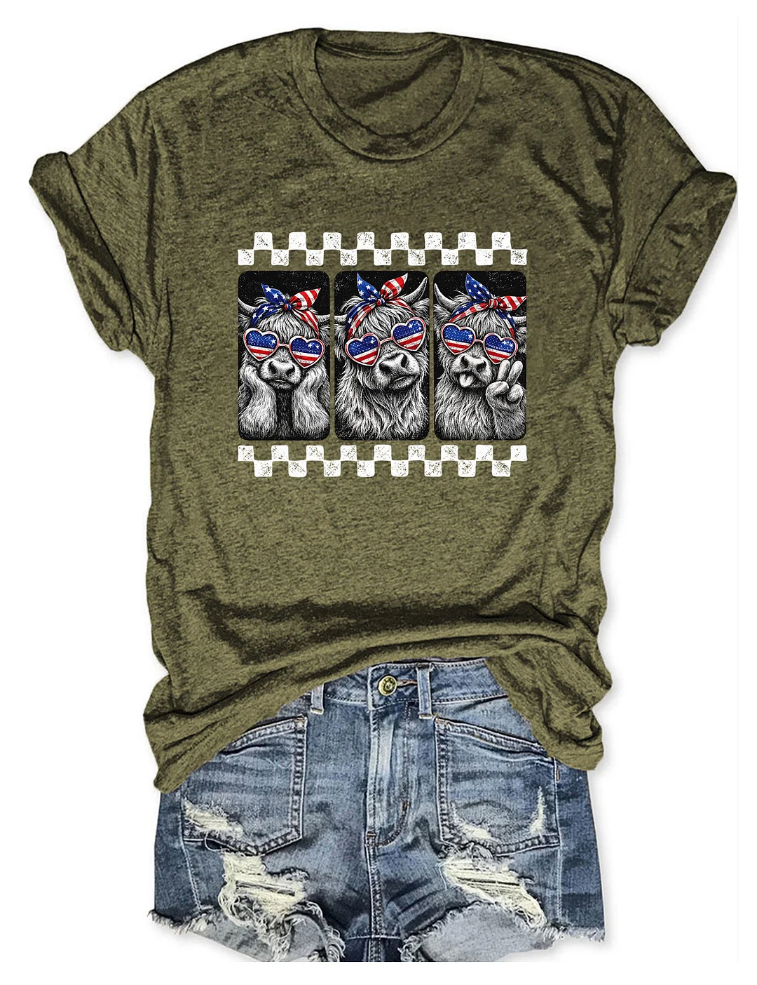Highland Cow 4th Of July T-shirt